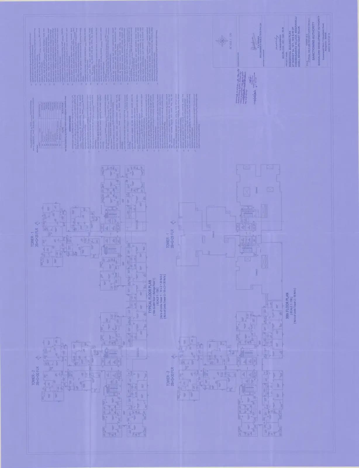 Sattva Songbird: SHEET NO 06 OF 14 TOWER 1&2 TYPICAL 19TH&29TH&30TH FLOOR PLAN.pdf (filed with Karnataka RERA)
