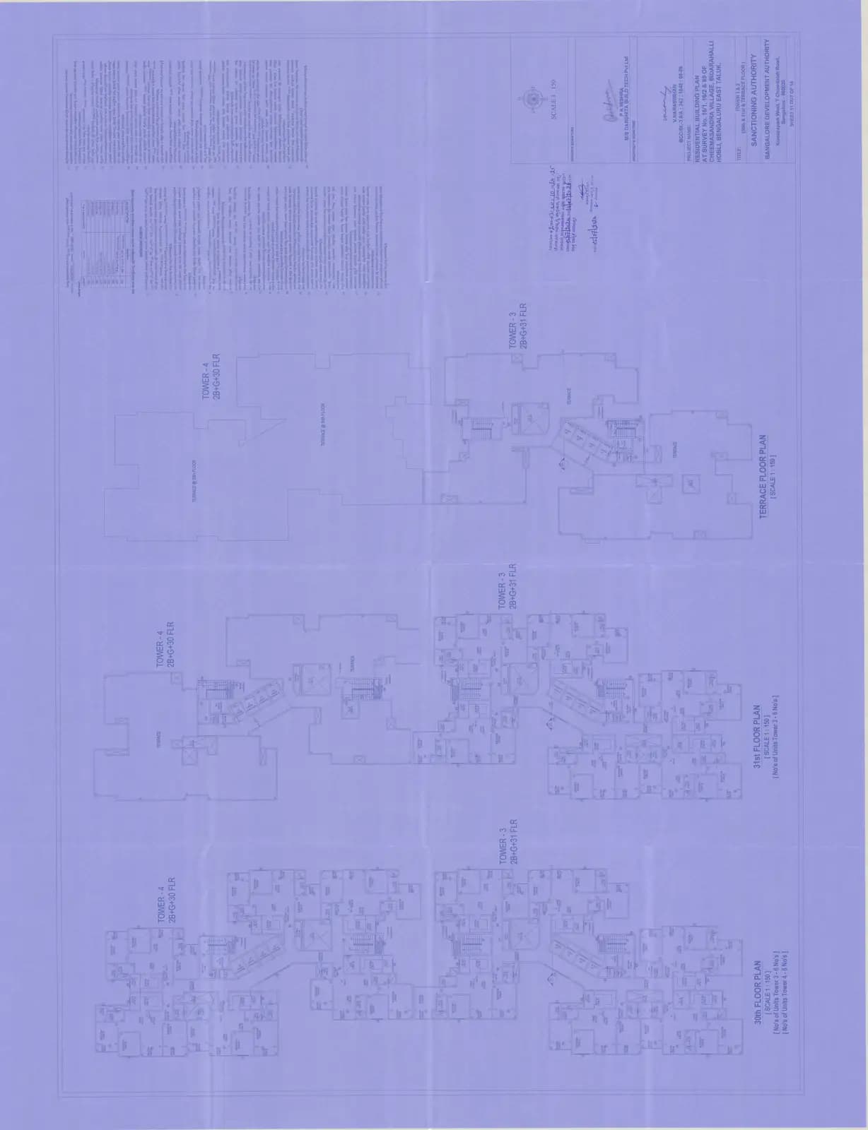 Sattva Songbird: SHEET NO 11 OF 14 TOWER 1&2 30TH&31ST&TERRACE FLOOR PLAN.pdf (filed with Karnataka RERA)
