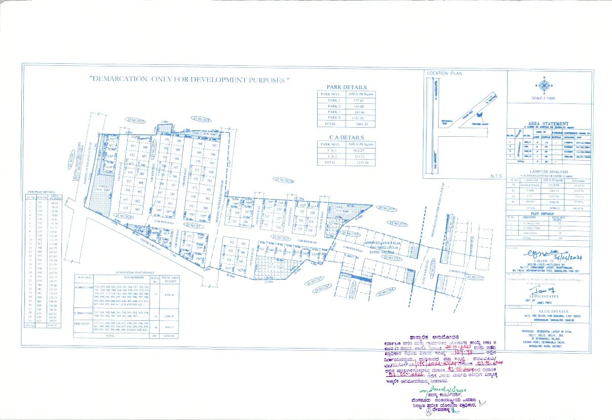 Elite Park: Elite Park Phase-4 Approved Plan (filed with Karnataka RERA)