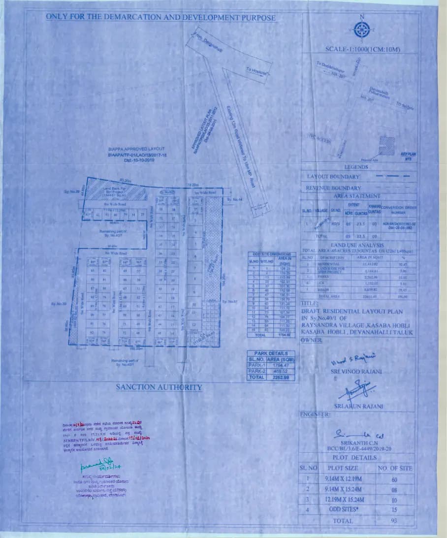 Hare Krishna Enclave at Rajani Farms: Layout plan (filed with Karnataka RERA)