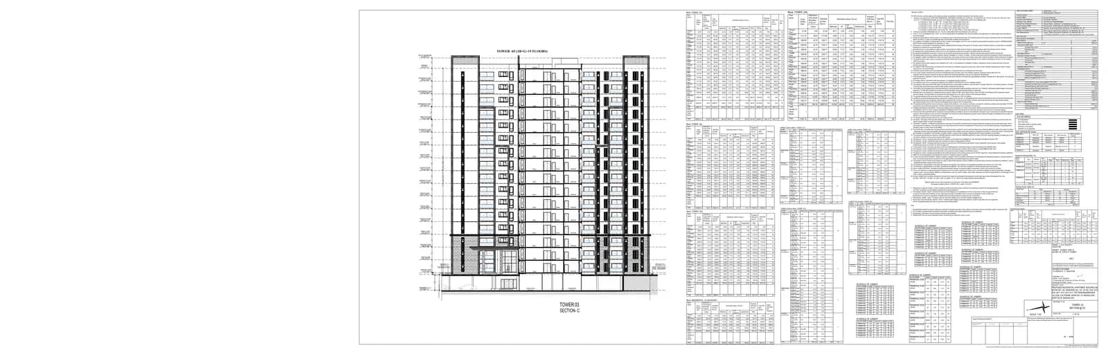 Prestige Pine Forest: SANCTION PLAN-17-24, page 1 (filed with Karnataka RERA)