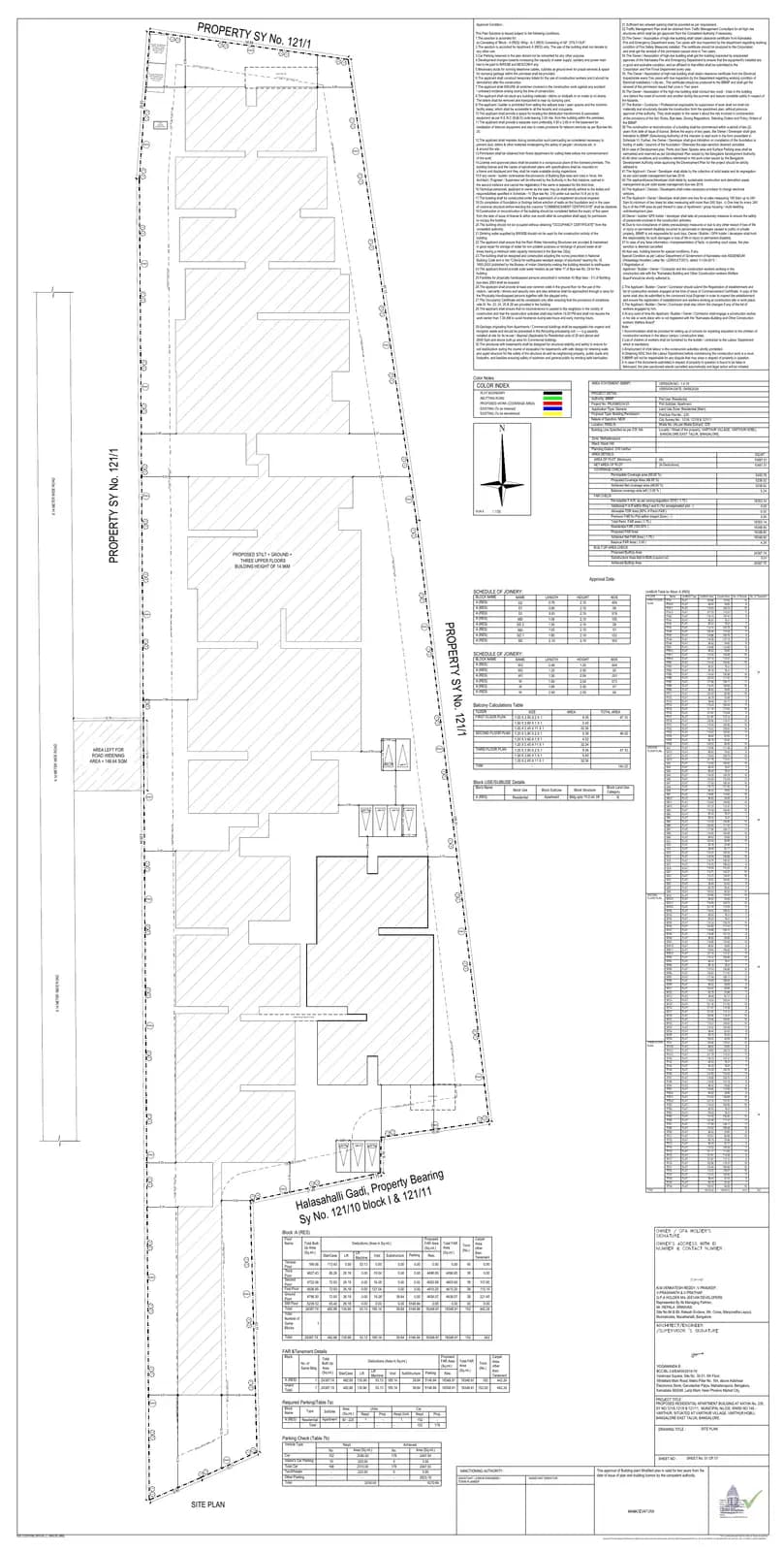Jeevan'S Allure: BBMP Sanctioned Plan, page 1 (filed with Karnataka RERA)
