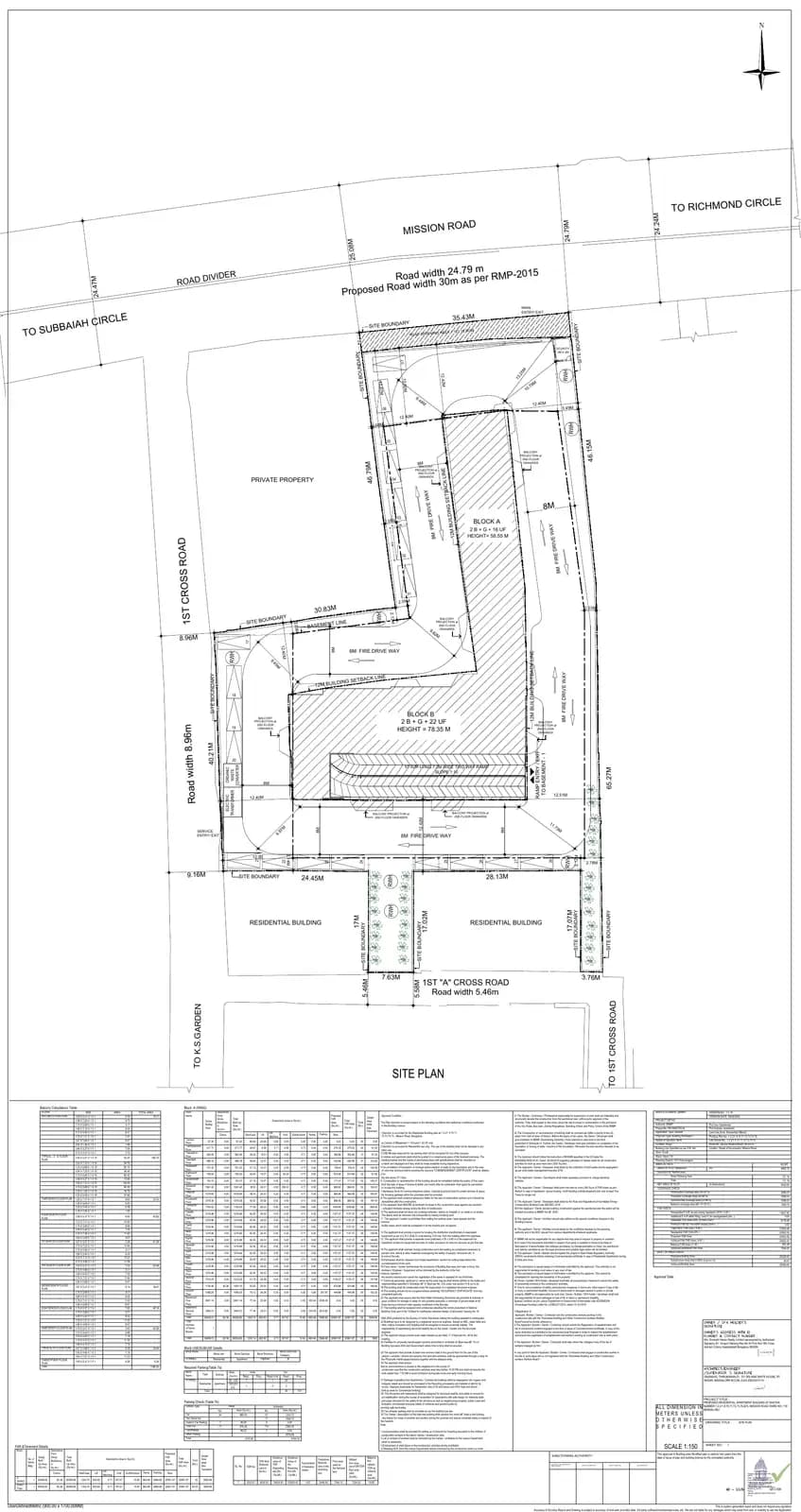 Cascadia By TVS Emerald: Approved Building/Plotting Plan, page 1 (filed with Karnataka RERA)