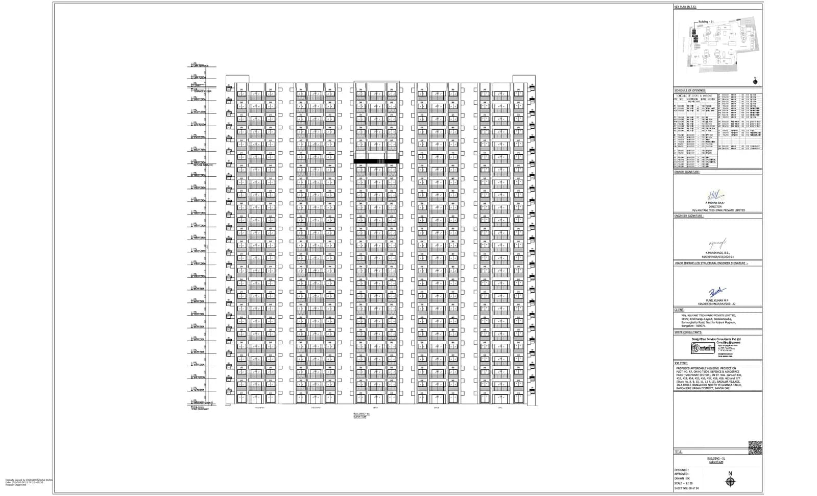 LivingTree by Kalyani Developers: 08 KAR R7 - BUILDING 1 - SHEET 3 OF 3-ELEVATION (filed with Karnataka RERA)