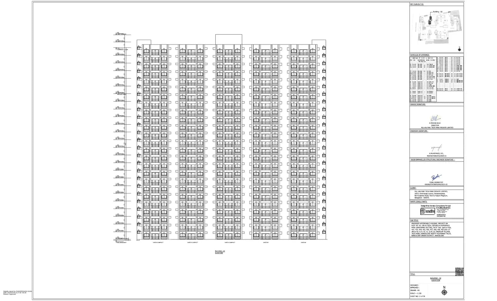 LivingTree by Kalyani Developers: 11 KAR R7 - BUILDING 2 - SHEET 3 OF 3-ELEVATION (filed with Karnataka RERA)