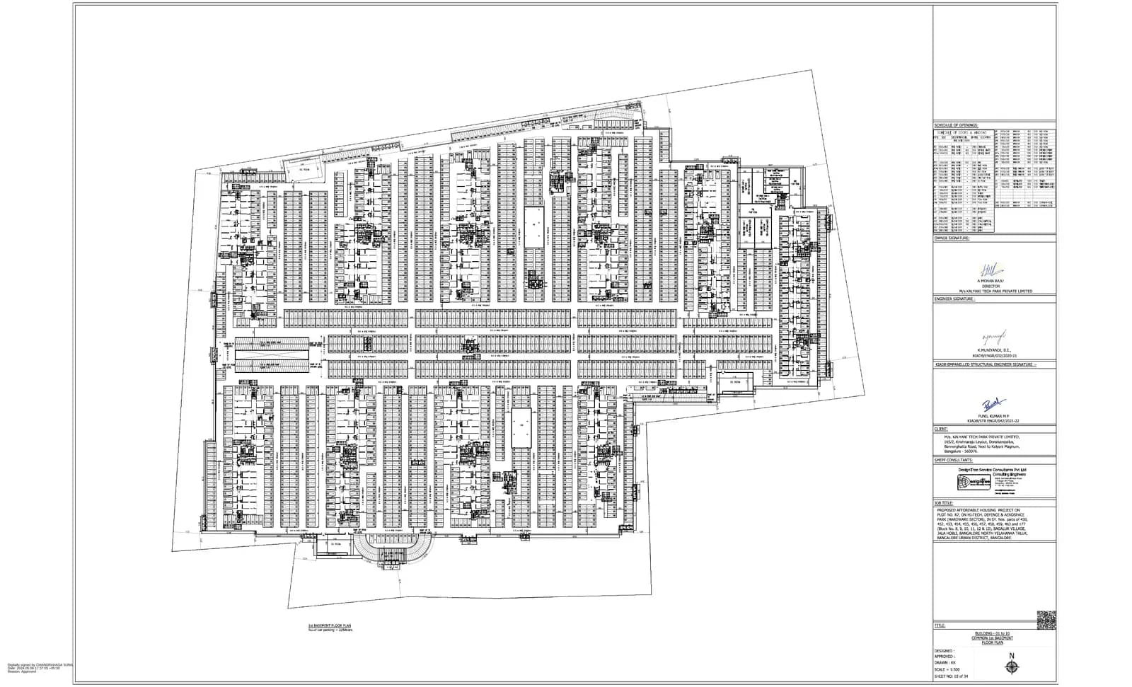 LivingTree by Kalyani Developers: 03 KAR R7 - 1ST BASEMENT FLOOR PLAN (1) (filed with Karnataka RERA)