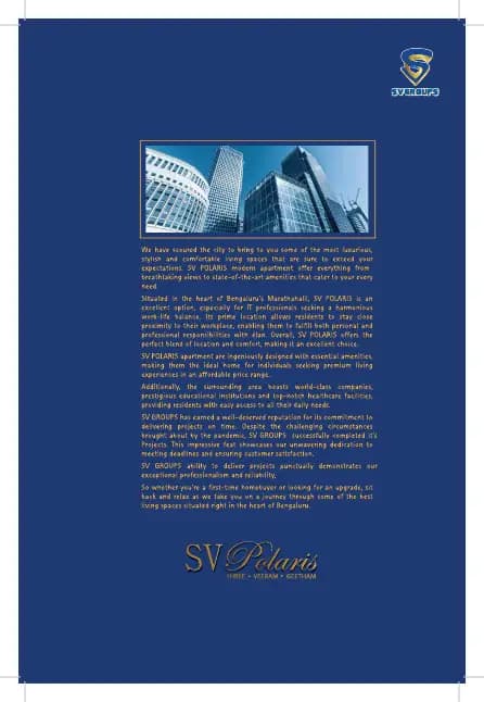 SV Polaris: Brochure, page 2 (filed with Karnataka RERA)