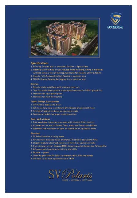 SV Polaris: Brochure, page 7 (filed with Karnataka RERA)
