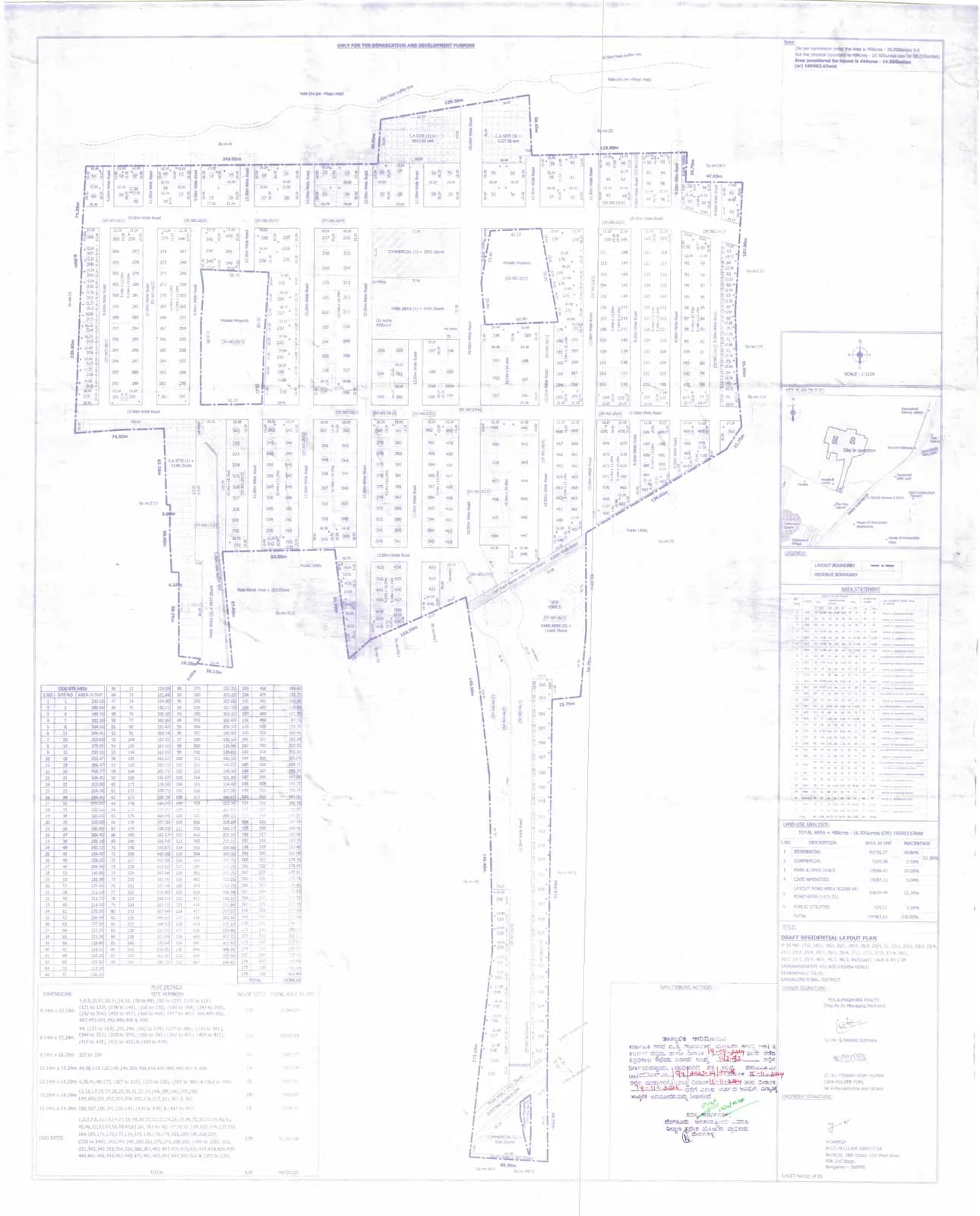 Sumadhura Panorama Phase-I: Approved Layout Plan/Demarcation Plan (filed with Karnataka RERA)