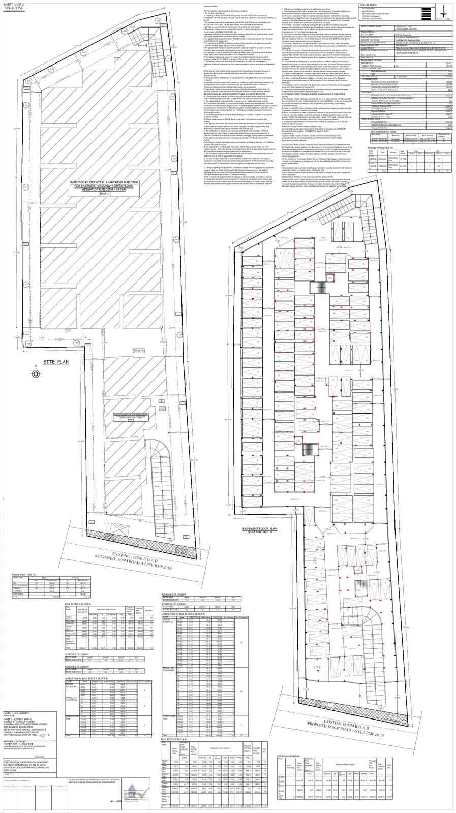 Nature Elation: Approved Plan, page 1 (filed with Karnataka RERA)