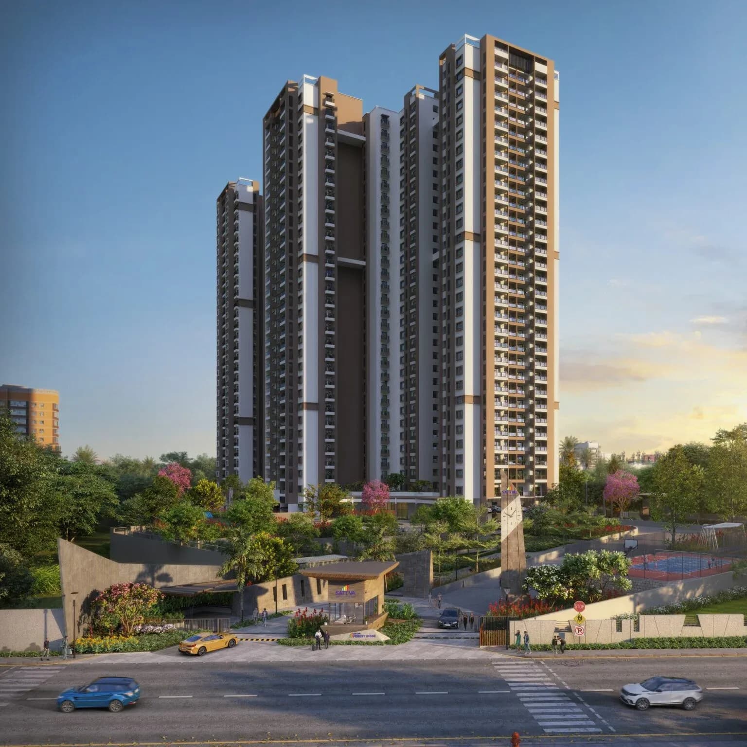 Sattva Forest Ridge: Front elevation of Sattva Forest Ridge residential towers (artist’s impression)