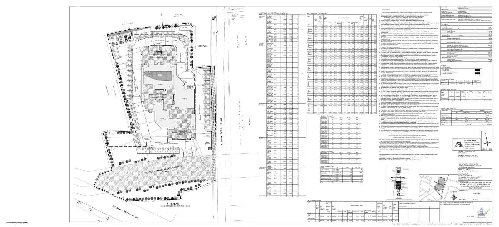 Sattva Forest Ridge: Approved Building Plan, page 1 (filed with Karnataka RERA)