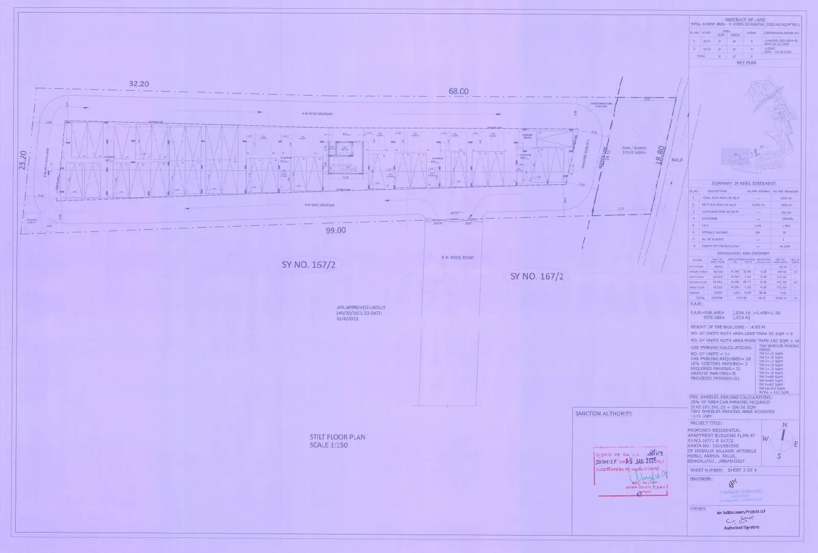 Subha Eden-2: Approved Building Plan, page 1 (filed with Karnataka RERA)