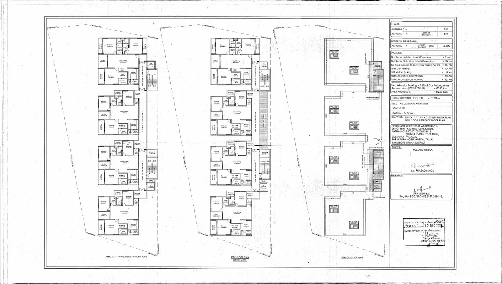Ars Zurich: Approved Building Plan (filed with Karnataka RERA)