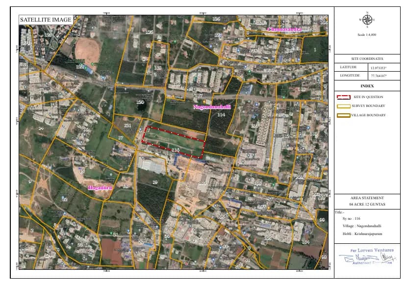 Lorven Cascade Garden: Google Map Demarcation.pdf (filed with Karnataka RERA)