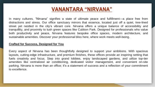 Vanantara Nirvana: Brochure, page 2 (filed with Karnataka RERA)