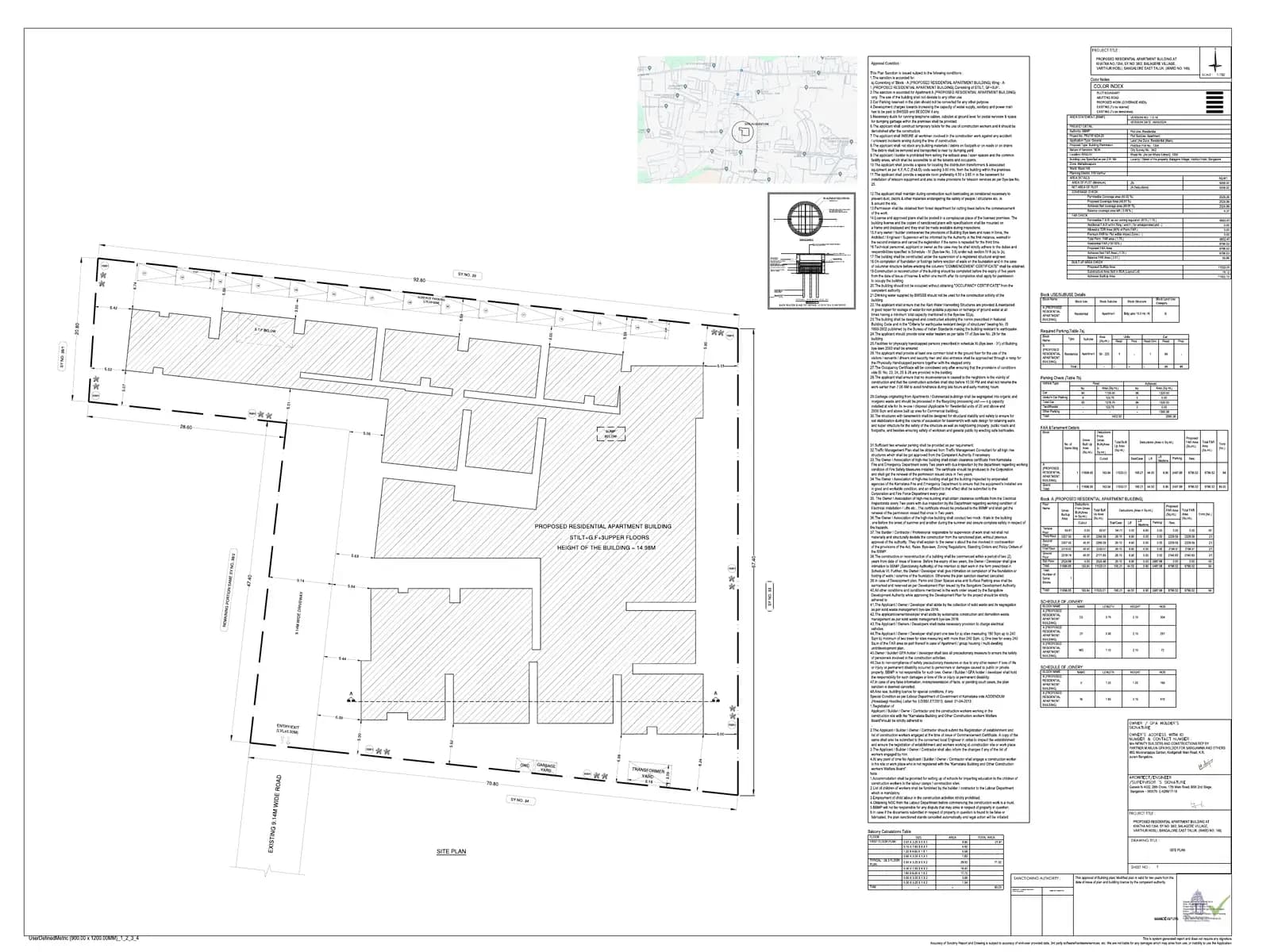 Infinity Greenwoods: Existing Layout Plan (filed with Karnataka RERA)