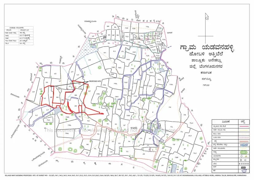 Sobha Hamptons -Townpark: VILLAGE MAP Demarcation.pdf (filed with Karnataka RERA)