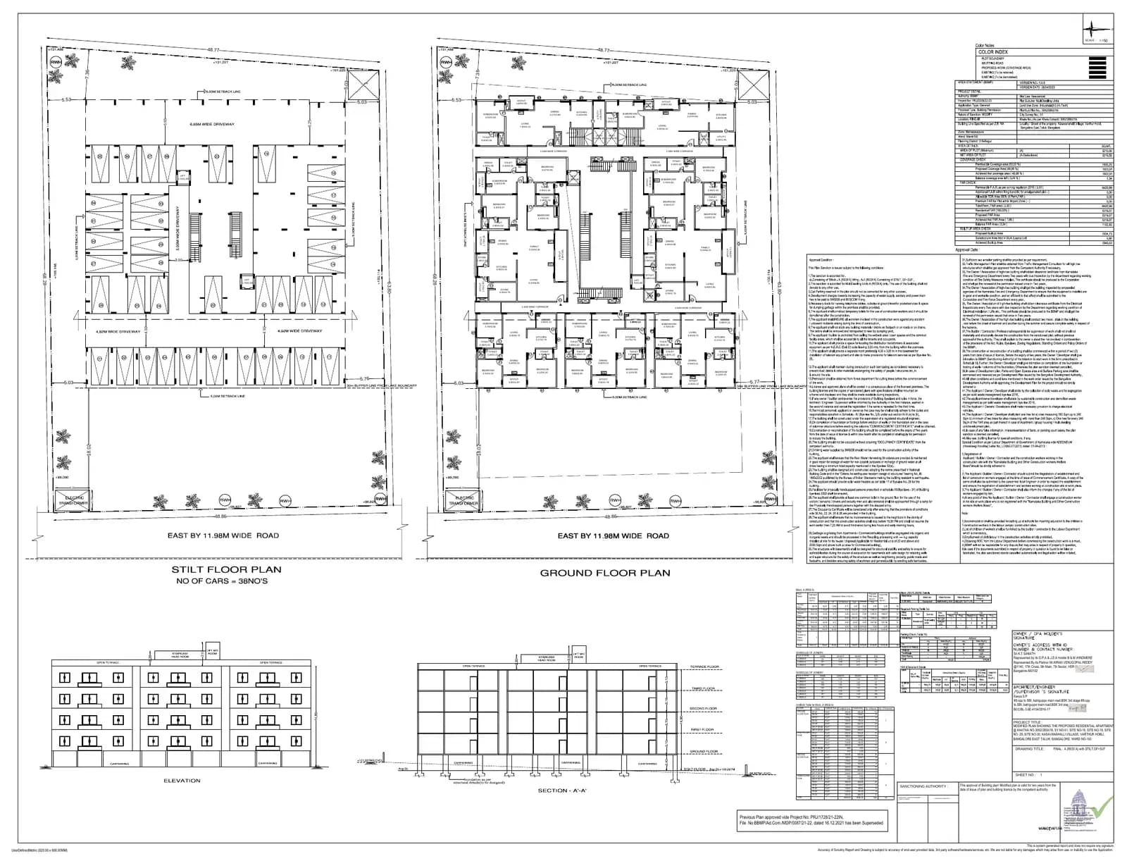 Windmere: 4 BBMP BUILDING PLAN, page 1 (filed with Karnataka RERA)