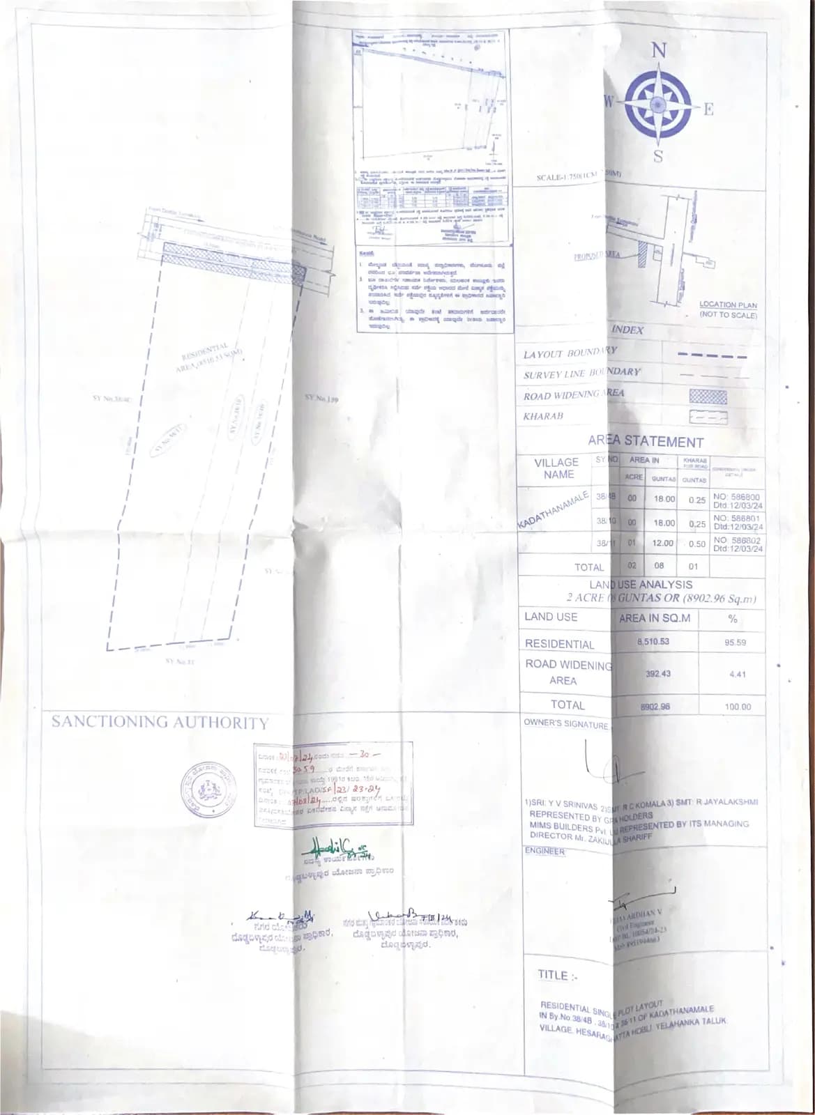 Mims Oakdale II: Single Plot Layout Plan.pdf (filed with Karnataka RERA)