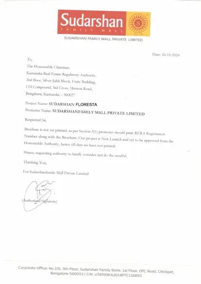 Sudarshan Foresta: Brochure (filed with Karnataka RERA)