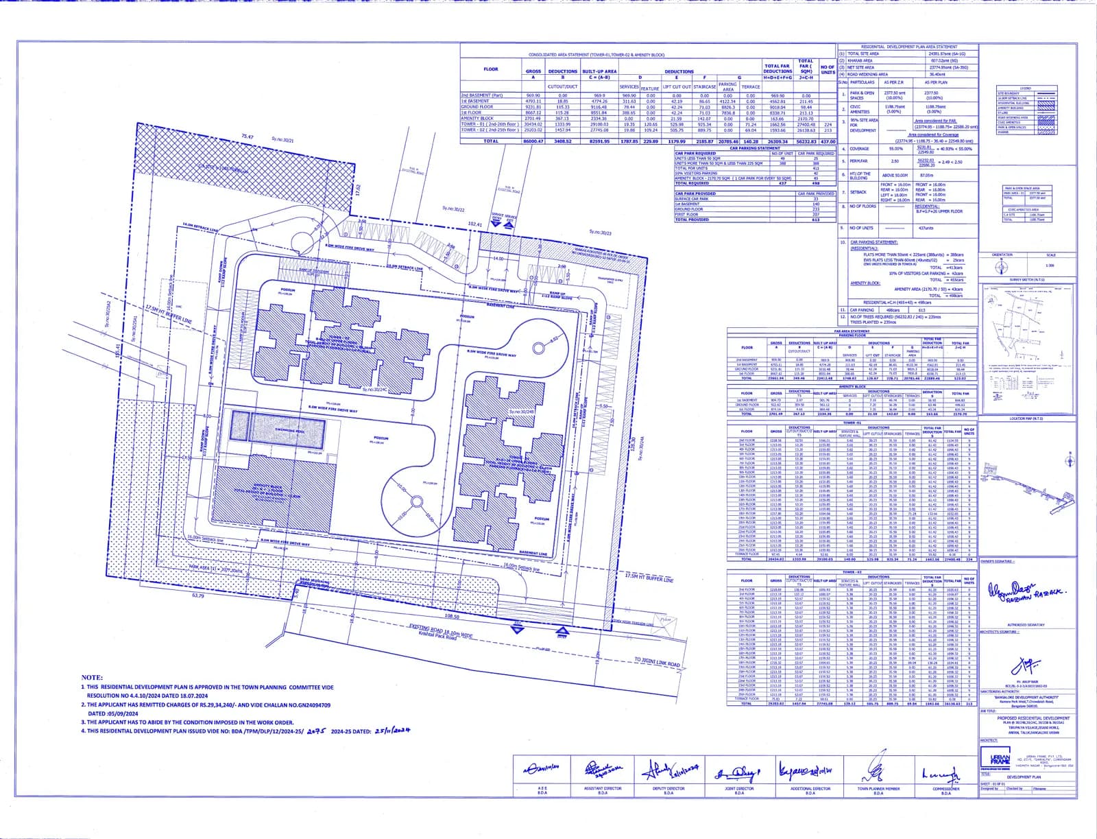 Prestige Suncrest: Approved Building Plan (filed with Karnataka RERA)