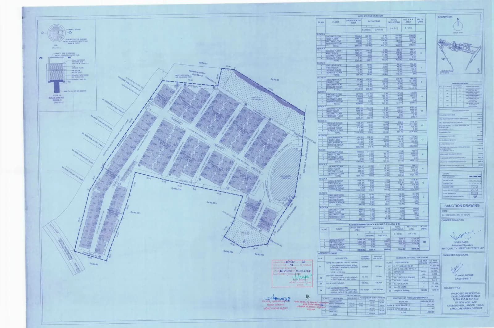 NVT A Wonderful World Phase I: Approved Building Plan (filed with Karnataka RERA)