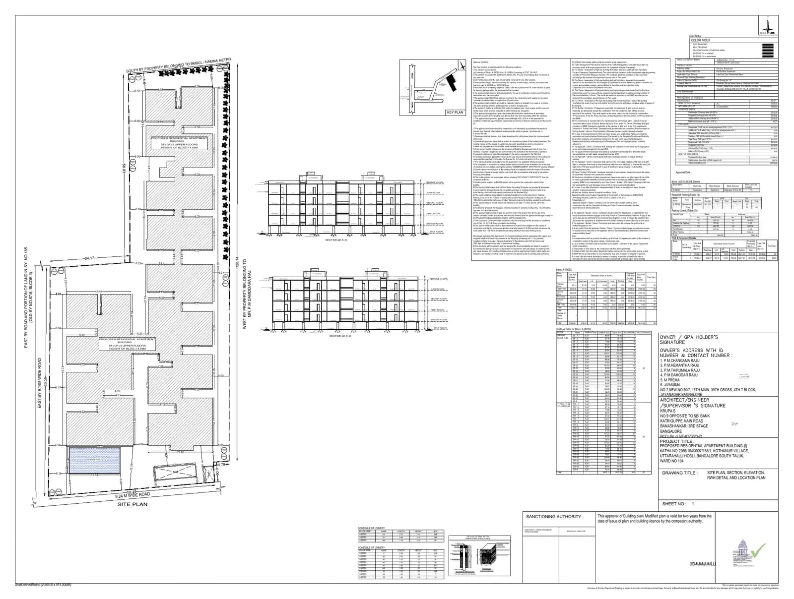 The Breeze Way: Approved Building Plan, page 1 (filed with Karnataka RERA)