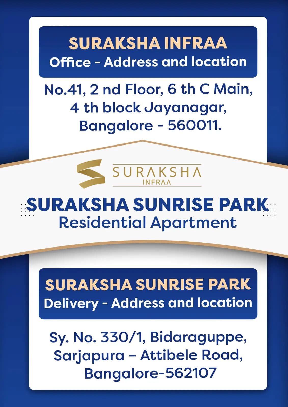 Suraksha Sunrise Park: Brochure, page 4 (filed with Karnataka RERA)