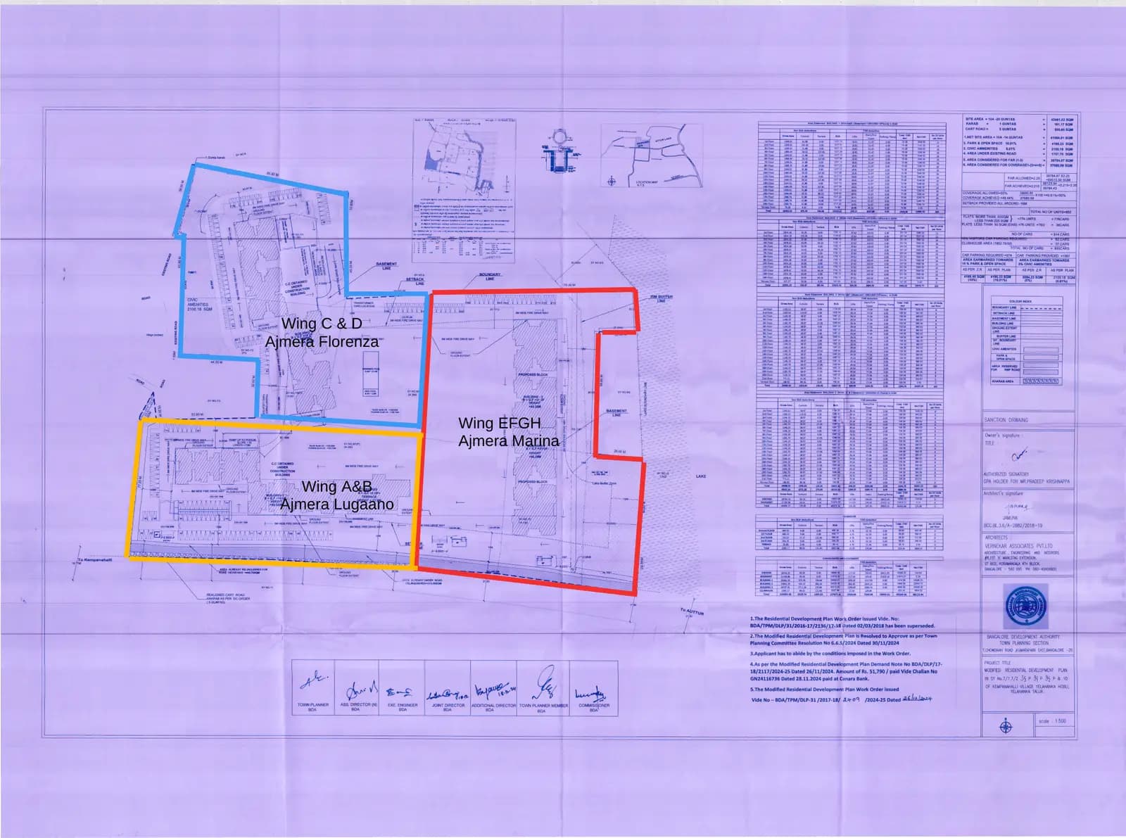 Ajmera Marina: Demarcation of project  (filed with Karnataka RERA)