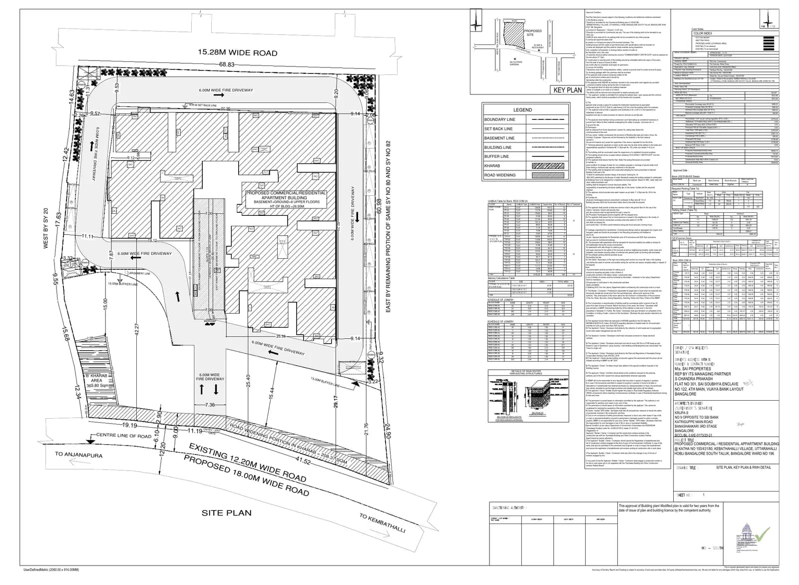 Platinum Landmark: Approved Building Plan, page 1 (filed with Karnataka RERA)