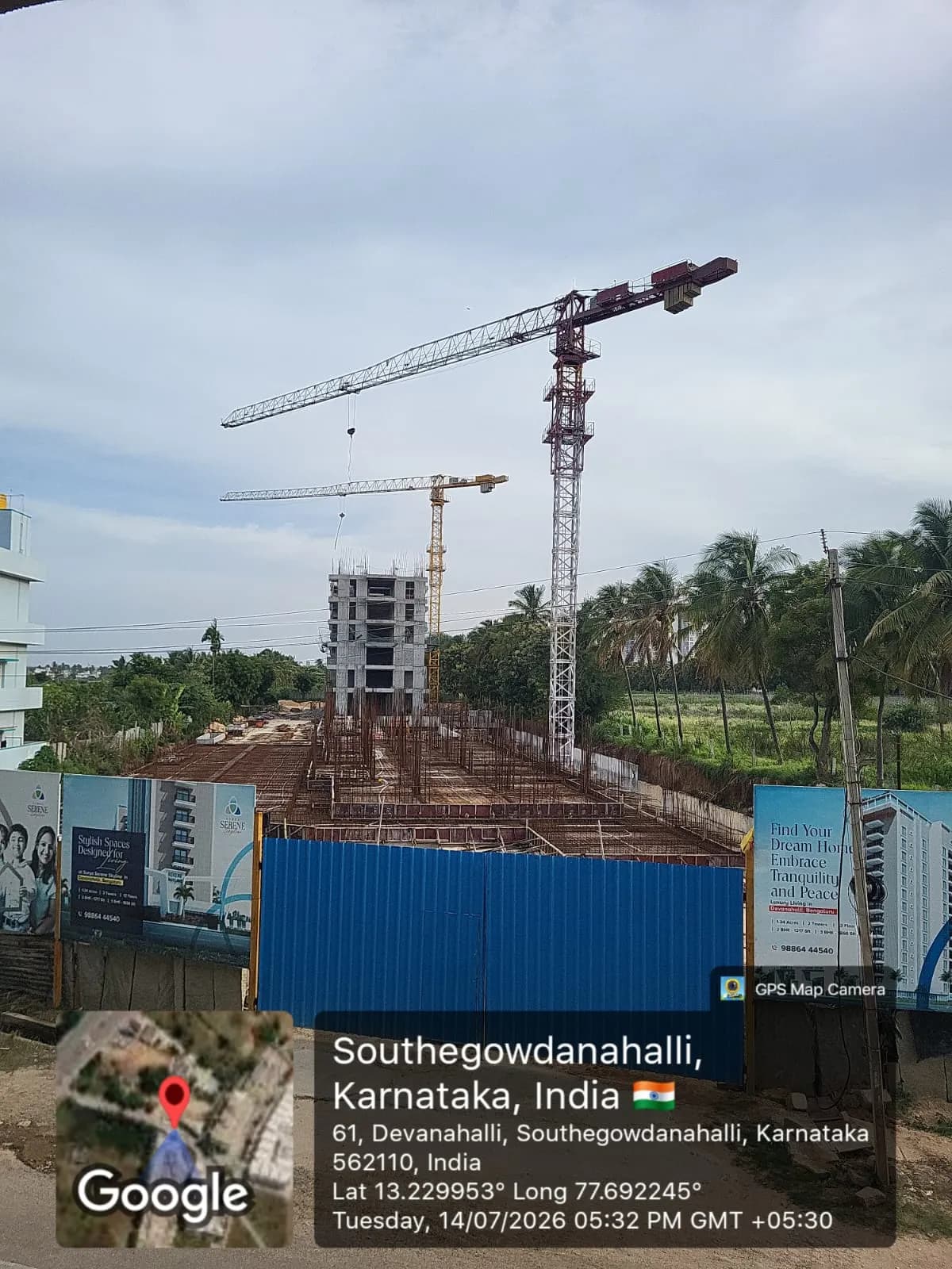Surya Serene Skyline: Site photo filed with Karnataka RERA