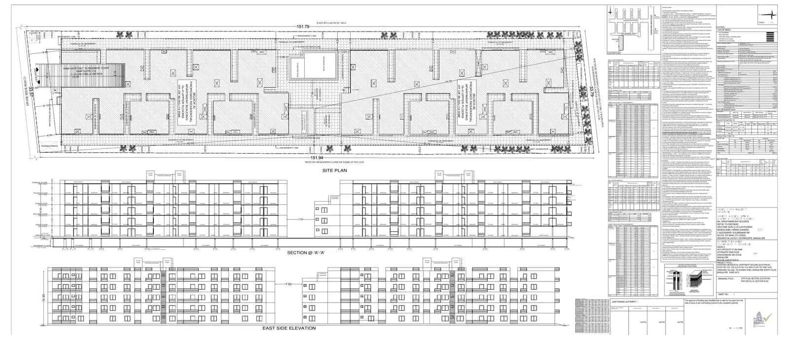 S L V Spring Meadows: Approved Building Plan, page 1 (filed with Karnataka RERA)