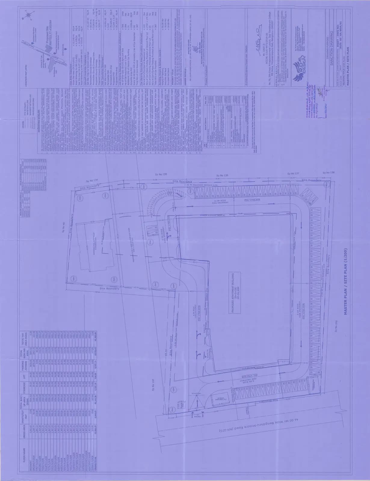 Primus Sangama: Approved Building Plan (filed with Karnataka RERA)