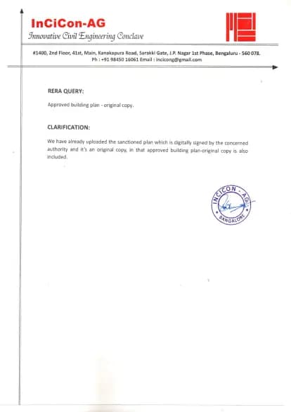 Avalon: T - Q5 Approved building plan (filed with Karnataka RERA)