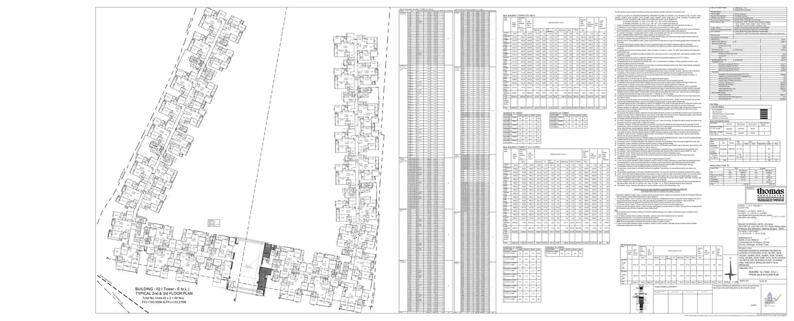 Brigade Eternia: Brigade Eternia - BUILDING - 02 (Tower - E to L) TYPICAL 2nd & 3rd FLOOR PLAN.pdf (filed with Karnataka RERA)
