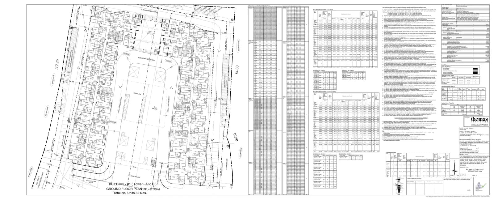 Brigade Eternia: Brigade Eternia - BUILDING - 01 (Tower - A to D) GROUND FLOOR PLAN.pdf (filed with Karnataka RERA)