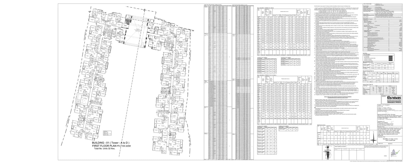 Brigade Eternia: Brigade Eternia - BUILDING - 01 (Tower - A to D) FIRST FLOOR PLAN.pdf (filed with Karnataka RERA)