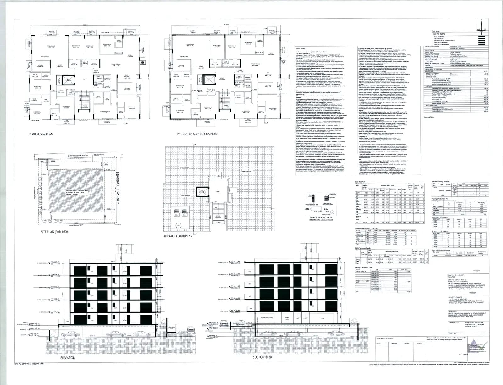 Spectra Reserve: E8 - Approved Building Plan, page 1 (filed with Karnataka RERA)