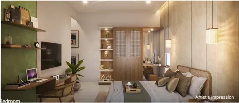 Mahindra Newhaven: Living room with deck view (artist’s impression)