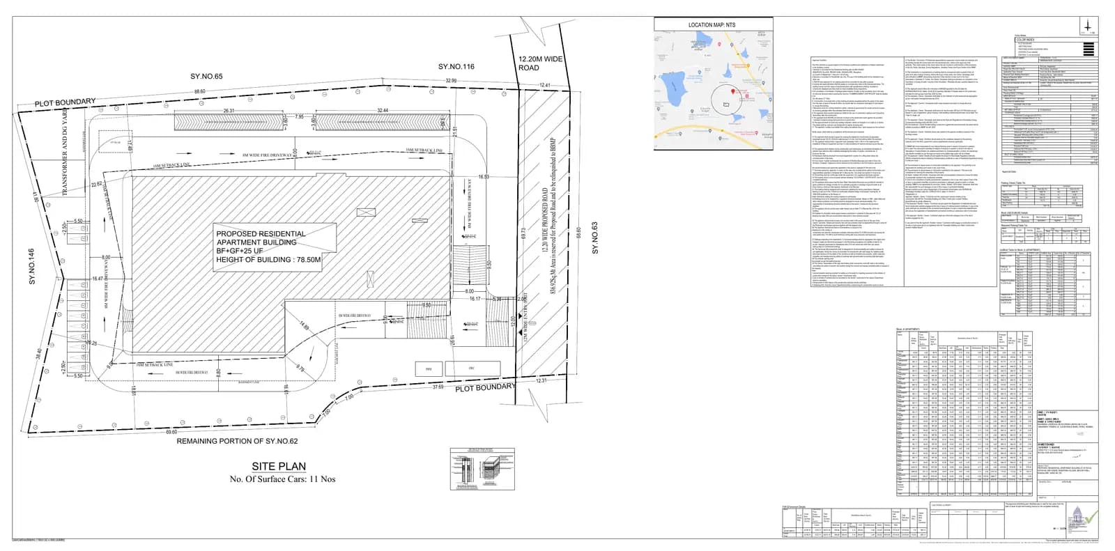 Mahindra Newhaven: Approved Building Plan, page 1 (filed with Karnataka RERA)