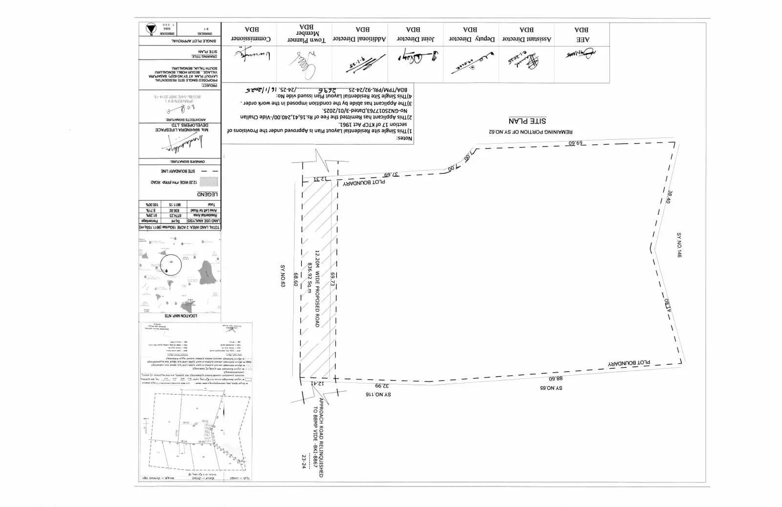 Mahindra Newhaven: Single Plot Layout Plan.pdf (filed with Karnataka RERA)
