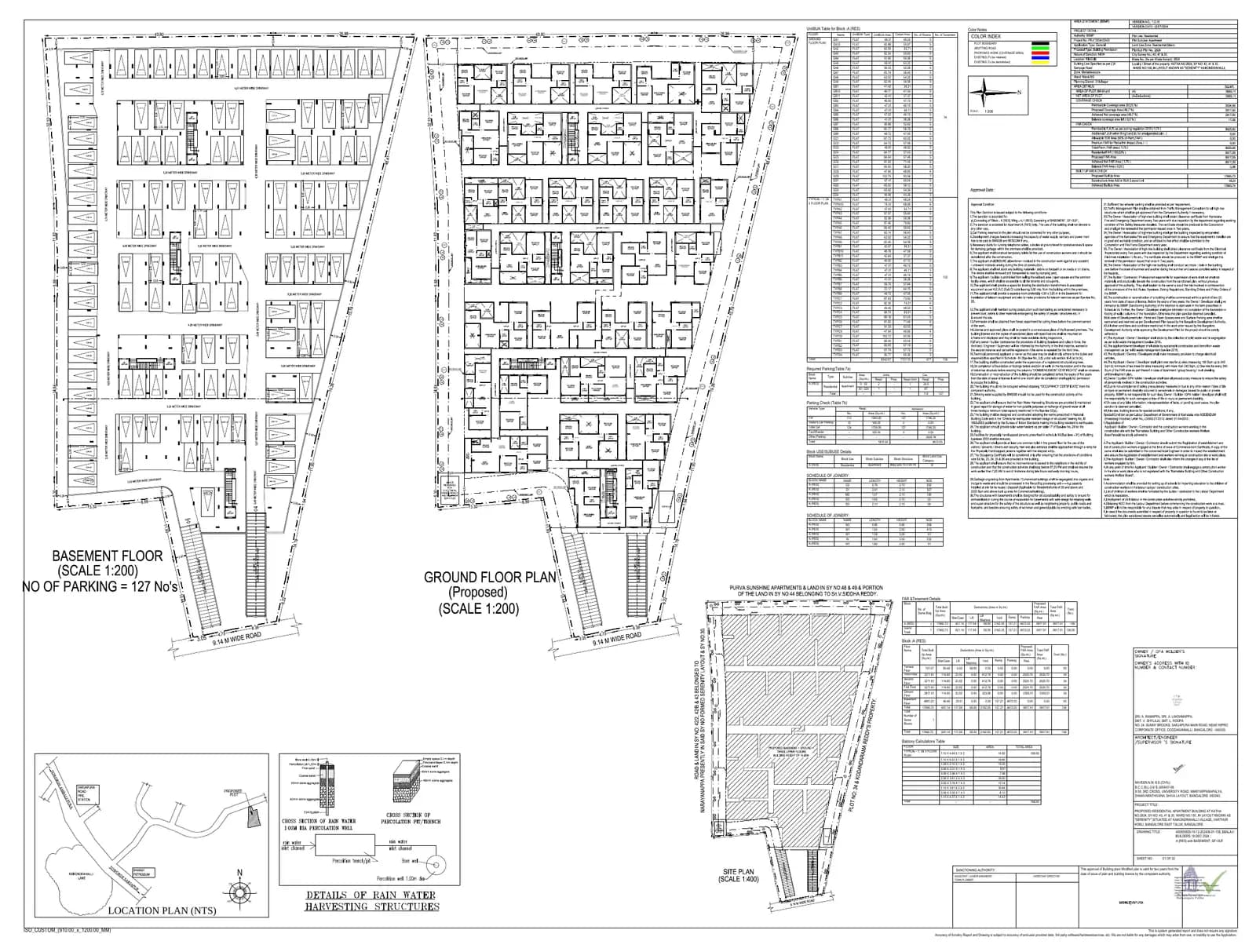 Sri Balaji Vaibhav: Approved Plan, page 1 (filed with Karnataka RERA)