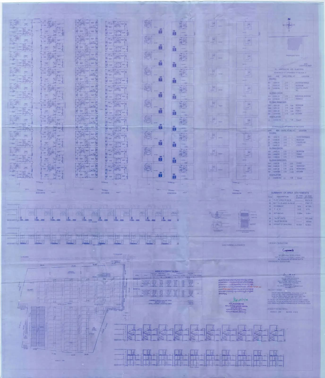 Riviera Uno: Approved Building Plan, page 1 (filed with Karnataka RERA)