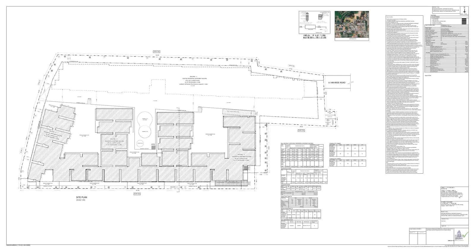 Blue Meadows: Approved Building Plan, page 1 (filed with Karnataka RERA)