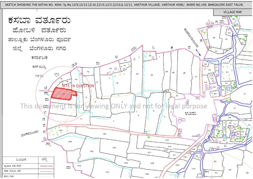 Blue Meadows: VILLAGE MAP Demarcation.pdf (filed with Karnataka RERA)