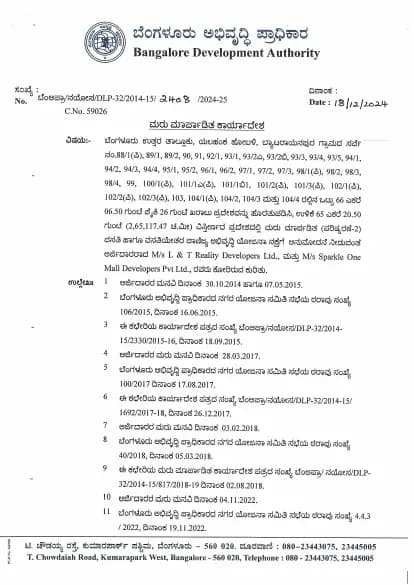 Elara Celestia: Approved Building Plan, page 1 (filed with Karnataka RERA)