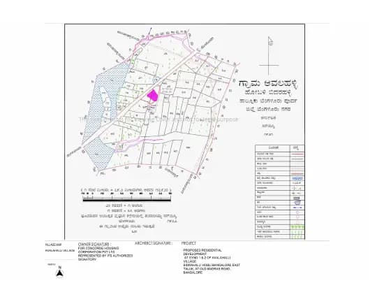 Concorde Eleve: Demarcation of proposed land on Village map (filed with Karnataka RERA)