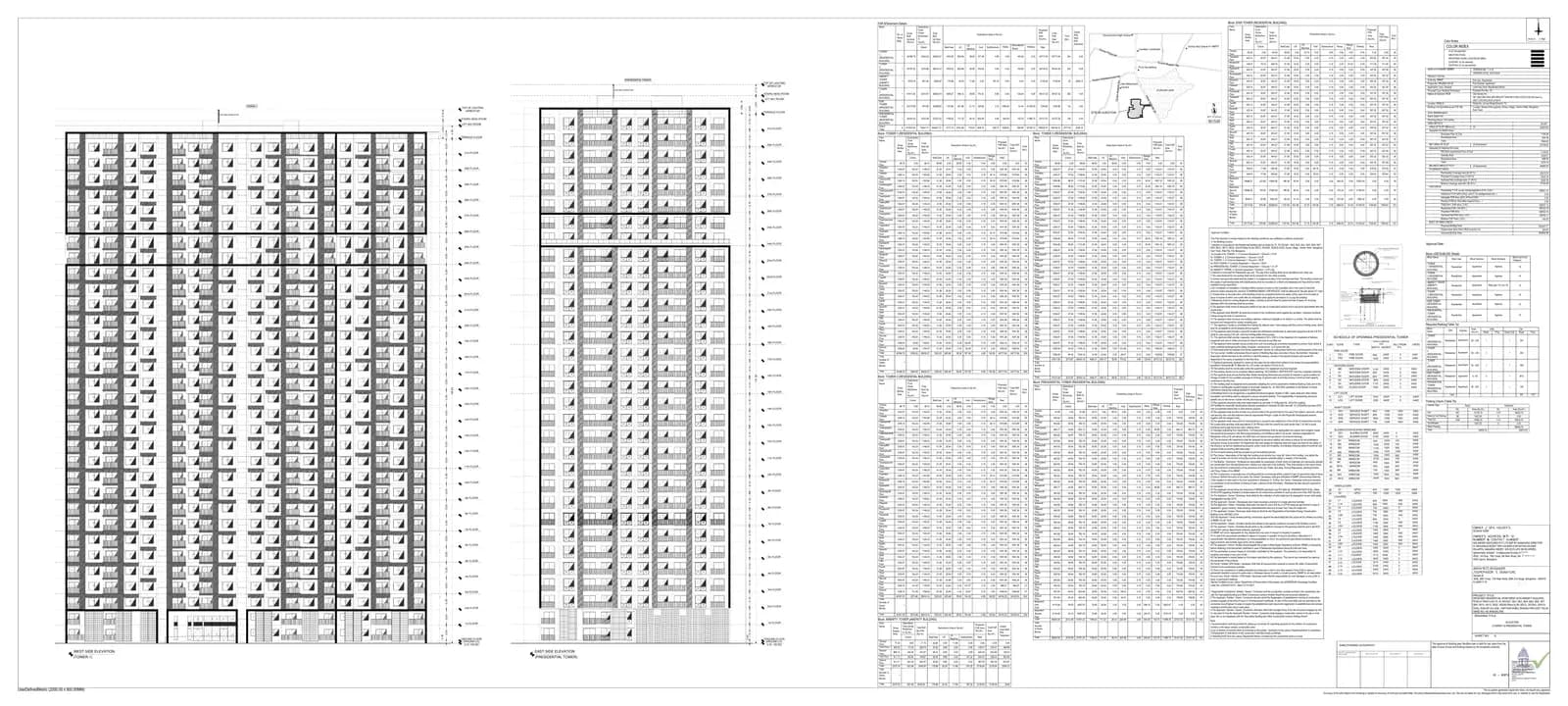 Abhee Aaria: Elevation all Towers, page 1 (filed with Karnataka RERA)