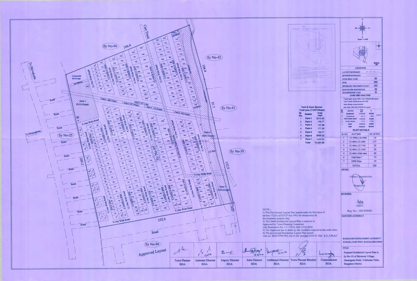 KGF Ozone Nest: Approved Layout Plan/Demarcation Plan (filed with Karnataka RERA)